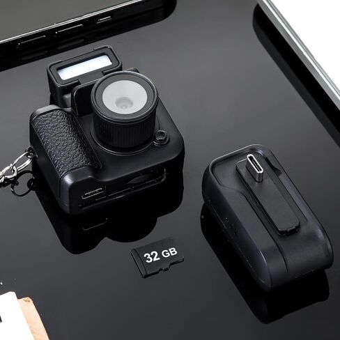 Mini Digital Camera Keychain with Flash Light 1080p Tiny Camera Mini Retro Micro Dv/Camcorder with 600 Mins Battery Portable Recorder for Valentine's Gifts Travel Study Recording(Black,32 Gb) in Saudi Arabia