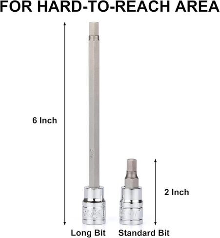 Mayouko 12PCS 3/8" Drive Extra Long Torx Bit Socket Set, T10-T60, 5.9" Length, CR-V, S2 Steel, Deep Star Bit Socket Set in Kuwait
