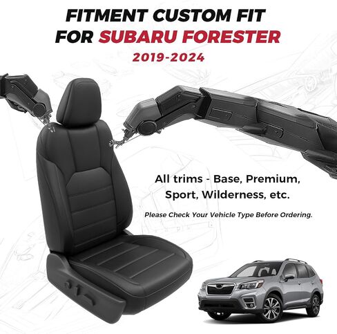 FREESOO 1:1 Fit for Subaru Forester Seat Covers 2024 2023 2022 2021 2020 2019 - Custom Fit Seat Covers Full Set for Subaru Forester - Luxury Waterproof Leather Car Seat Covers - Beige in Saudi Arabia