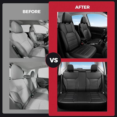 FREESOO 1:1 Fit for Subaru Forester Seat Covers 2024 2023 2022 2021 2020 2019 - Custom Fit Seat Covers Full Set for Subaru Forester - Luxury Waterproof Leather Car Seat Covers - Beige in Saudi Arabia