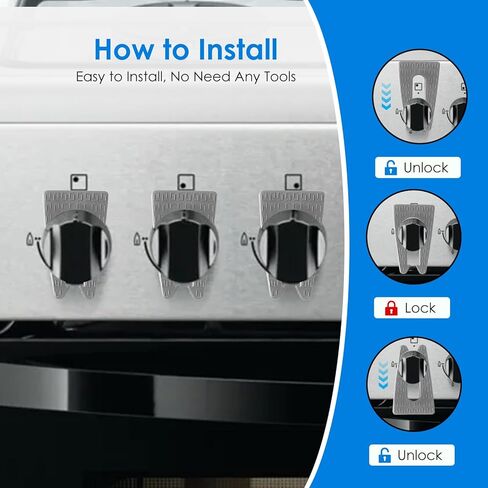 6 عبوات مقبض موقد الغاز ، وأقفال مقبض فرن السيليكون لسلامة الأطفال والحيوانات الأليفة (أسود) in Kuwait