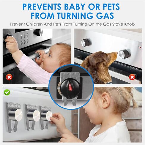 6 عبوات مقبض موقد الغاز ، وأقفال مقبض فرن السيليكون لسلامة الأطفال والحيوانات الأليفة (أسود) in Kuwait
