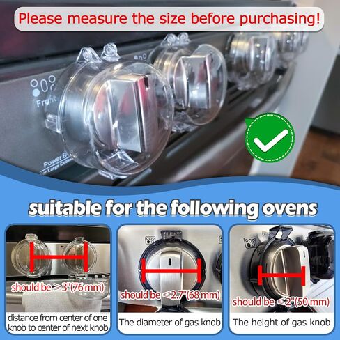5-Pack Stove Knob Covers for Child Safety, Gas Stove Knob Locks Child Proof Oven Knob Locks for Babies and Pets, Easy to Install, Universal Size, Upgrade Heat-Resistant Material (Clear) in Kuwait