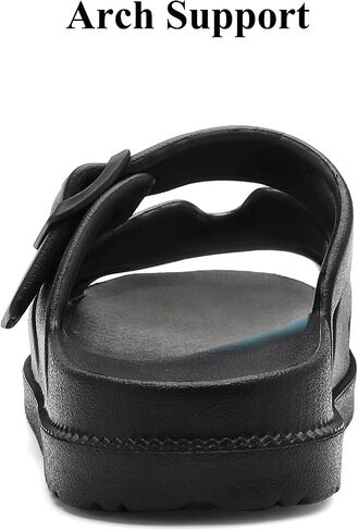 Women's Flat Sandals with Arch Support, Summer Beach Slides Adjustable Buckle, Comfort Lightweight Cushion Slip on H-Strap Sandal in Saudi Arabia