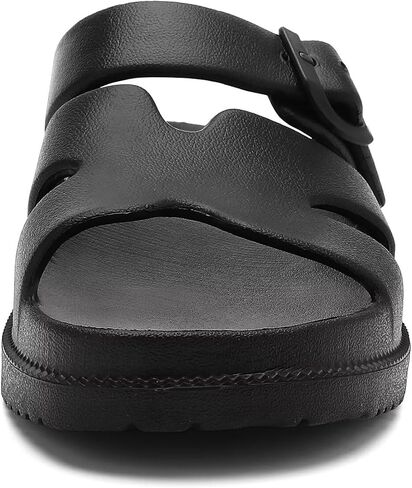 Women's Flat Sandals with Arch Support, Summer Beach Slides Adjustable Buckle, Comfort Lightweight Cushion Slip on H-Strap Sandal in Saudi Arabia
