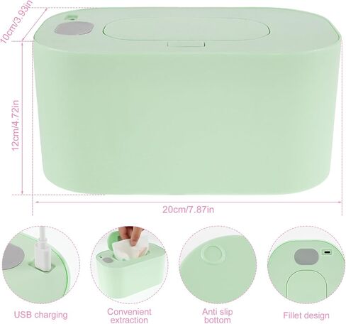 Baby Wipe Warmer Thermostat Baby Wipe Heater Even Heating Wet Wipes Warmer Portable Baby Wipes Dispenser Warmer Prevent Dry USB Baby Wipe Warmer Reusable for Car Home Baby Nursery 20×12×10cm in Saudi Arabia
