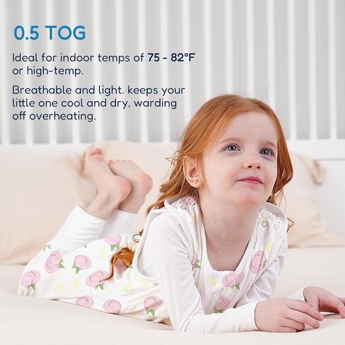 توتاها طفل نوم كيس مع أقدام 2-3T للفتيات ، TOG 0.5 ، بطانية خفيفة وناعمة يمكن ارتداؤها للمشاة ، 2 عبوة in Kuwait