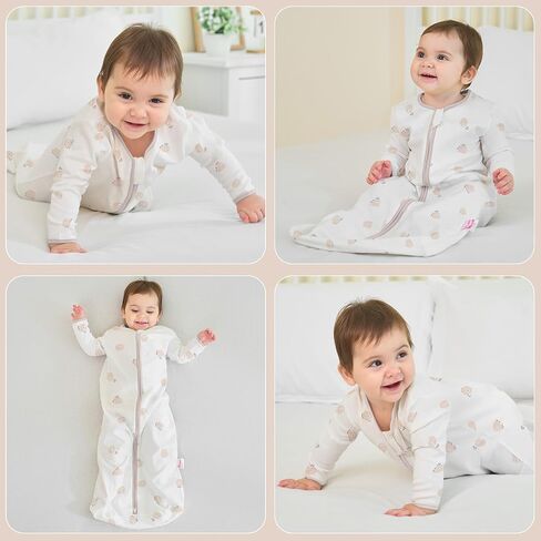 2PCS Baby Sleeping Bag, 100% Cotton Baby Wearable Blanket, Long Sleeve Sleep Sack for Infant Toddler 0-18Months in Saudi Arabia