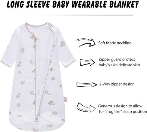 2PCS Baby Sleeping Bag, 100% Cotton Baby Wearable Blanket, Long Sleeve Sleep Sack for Infant Toddler 0-18Months in Saudi Arabia
