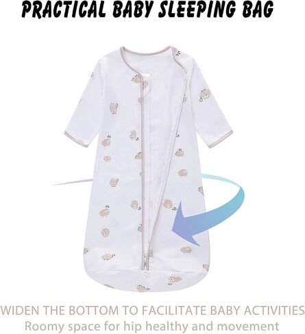 2PCS Baby Sleeping Bag, 100% Cotton Baby Wearable Blanket, Long Sleeve Sleep Sack for Infant Toddler 0-18Months in Saudi Arabia