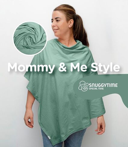 Breastfeeding Covers for Nursing Baby Privacy Nursing Cover 100% Organic Cotton Breathable Lightweight Portable Soft Comfortable Cloth Travel Infant Feeding Blanket Multiuse Fabric (Green) in Saudi Arabia
