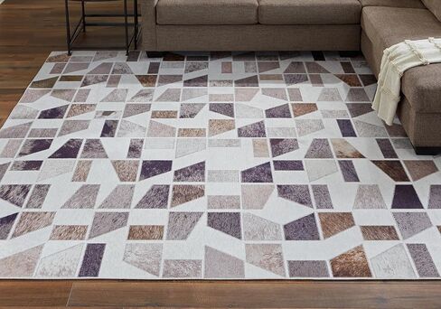 Signature Design by Ashley Jettner Contemporary 5' x 7' Chenille Printed Abstract Design Medium Area Rug, Multicolor in Saudi Arabia