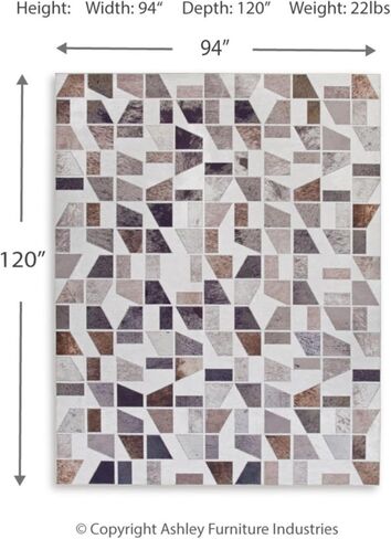 Signature Design by Ashley Jettner Contemporary 5' x 7' Chenille Printed Abstract Design Medium Area Rug, Multicolor in Saudi Arabia