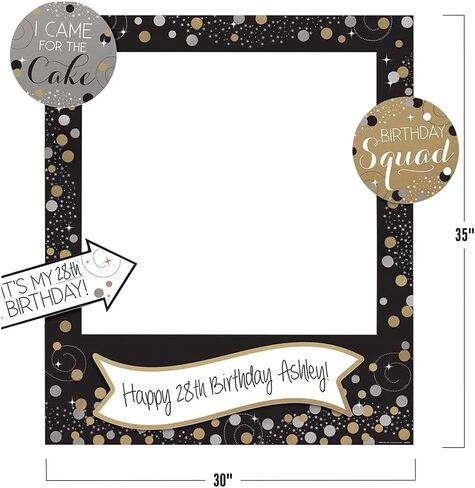 إطار صور عملاق قابل للتخصيص من Amscan Sparkling Celebration، مقاس 35 بوصة × 30 بوصة، أسود in Saudi Arabia