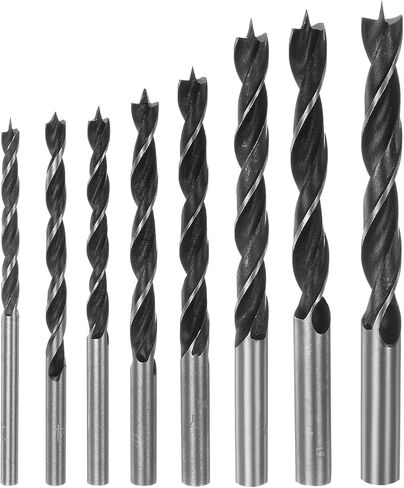 HARFINGTON 7pcs Brad Point Drill Bits 4-12mm Dia Straight Round Shank Drill Metric Brad Point 5.91 Inch Drilling Depth Spiral Twist Drill Bits for Carpenter Woodworking Plastic Rubber in Saudi Arabia