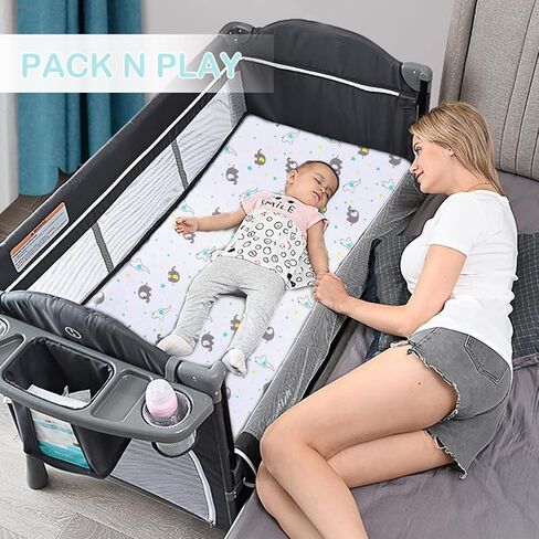 صفائح سرير صغيرة من Bimocosy ، حزمة ولعب ملاءات لطفلة Boy Boy 4 ، الحجم 38 "× 26" لمرتبة Playard ، سرير صغير محمول ، حزمة ناعمة N Play Mituets ، فراشة/أزهار/وردية/أرجواني in Kuwait