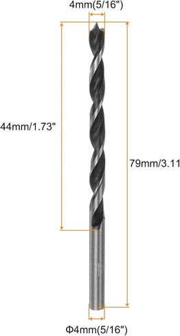 Harfington 3pcs Brad Point Drill Bits 7mm (7/8 ") DIA مستقيمة مستقيمة شانك حفر المقياس براد براد 2.76" حفر تويست دوامة الحفر للنجارين من المطاط البلاستيكي النجار in Kuwait