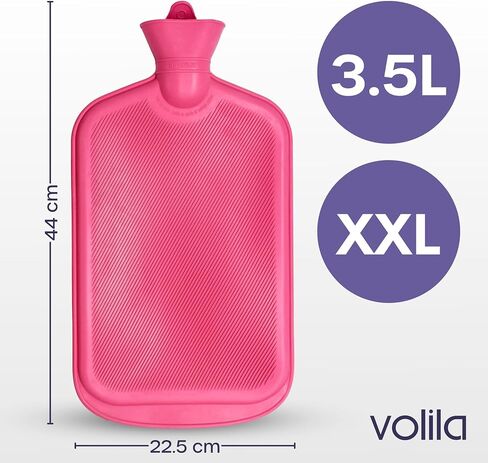 زجاجة ماء ساخن مقاس XL مع غطاء - كيس ماء ساخن رمادي سعة 3.5 لتر لتخفيف الألم - عبوة ماء ساخن مغطاة بالفرو الصناعي الناعم قابلة للغسل لعلاج آلام العضلات وتشنجات الدورة الشهرية وزجاجة النوم والضغط الساخن والبارد in Saudi Arabia