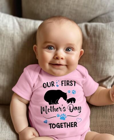 Baby Happy 1st Fathers Day Onesie Infant Cotton Short Sleeve Bodysuit 0-12 Months in Saudi Arabia