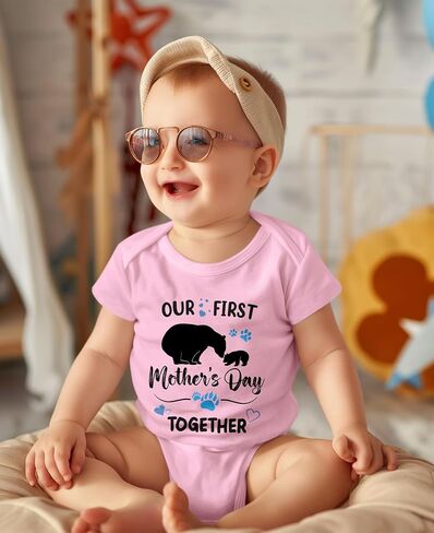 Baby Happy 1st Fathers Day Onesie Infant Cotton Short Sleeve Bodysuit 0-12 Months in Saudi Arabia