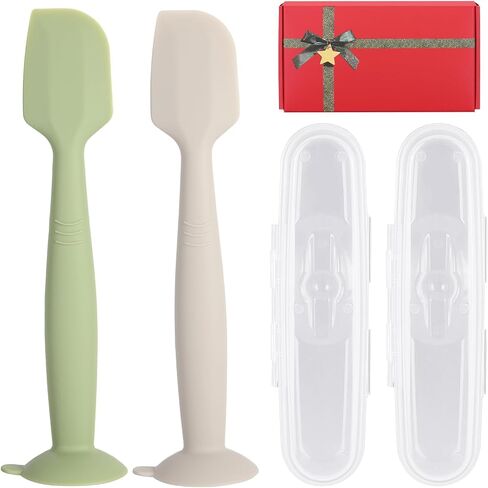 Baby Diaper Cream Spatula with Case,2 Large Diaper Spatula with 2 Travel Case 1 Gift Box,Soft Butt Paste Spatula Baby Butt Spatula,Diaper Cream Applicator Diaper Rash Spatula Brush in Kuwait