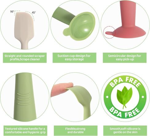 Baby Diaper Cream Spatula with Case,2 Large Diaper Spatula with 2 Travel Case 1 Gift Box,Soft Butt Paste Spatula Baby Butt Spatula,Diaper Cream Applicator Diaper Rash Spatula Brush in Kuwait
