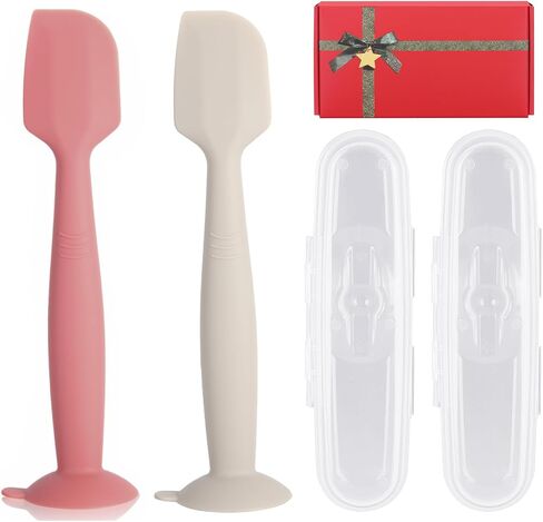 Baby Diaper Cream Spatula with Case,2 Large Diaper Spatula with 2 Travel Case 1 Gift Box,Soft Butt Paste Spatula Baby Butt Spatula,Diaper Cream Applicator Diaper Rash Spatula Brush in Kuwait