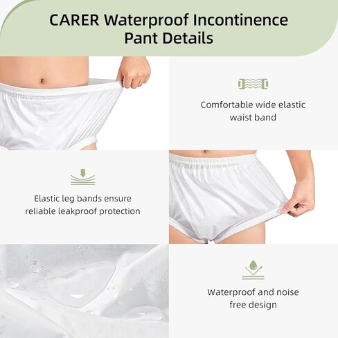 Adult Diaper Cover Noiseless Leakproof Underwear Cover Durable Pull-On Waterproof Underwear Lightweight Waterproof Underwear for Incontinence to Use with Diapers & Briefs for Added Leakage Protection in Kuwait