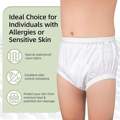Adult Diaper Cover Noiseless Leakproof Underwear Cover Durable Pull-On Waterproof Underwear Lightweight Waterproof Underwear for Incontinence to Use with Diapers & Briefs for Added Leakage Protection in Kuwait