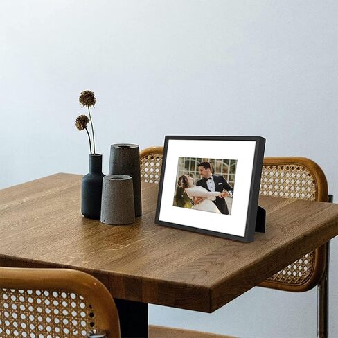 Golden State Art, Set of 7, Aluminum Photo Frame with Ivory Color Mat & Real Glass, Metal Wall Photo Frame Collection (Gold) in Kuwait