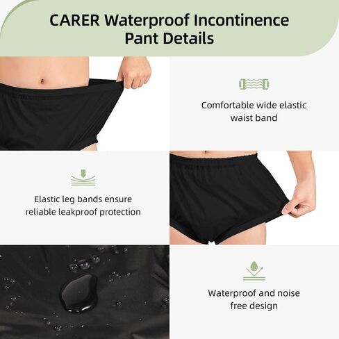 Carer Adult Diaper Cover for Incontinence Unisex,Leak-Protection,White,4XL | Pull-On Waterproof Underwear Washable,Leakproof Underwear for Incontinence Use with Diapers&Briefs,Added Leakage Protection in Saudi Arabia