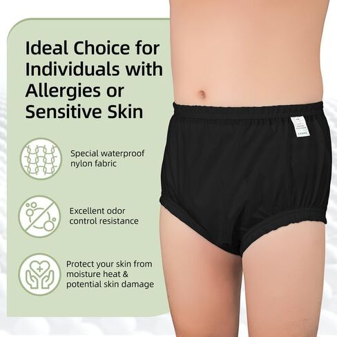 Carer Adult Diaper Cover for Incontinence Unisex,Leak-Protection,White,4XL | Pull-On Waterproof Underwear Washable,Leakproof Underwear for Incontinence Use with Diapers&Briefs,Added Leakage Protection in Saudi Arabia
