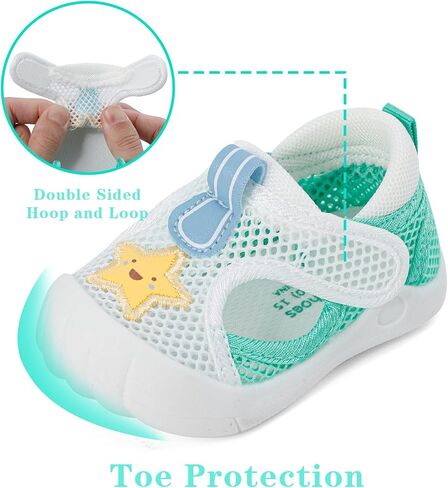 ESTAMICO Baby Girls' Summer Sandals Toe Protection Athletic Sports Sandal Non-Slip First Walking Shoes in Saudi Arabia