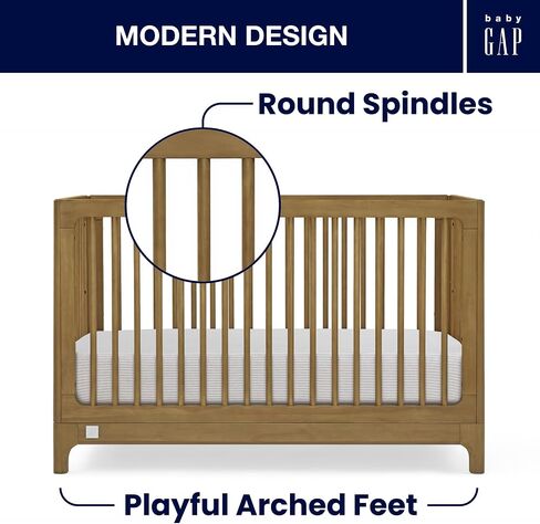 Delta Children babyGap Wren 4-in-1 Convertible Crib Greenguard Gold Certified, Acorn in Kuwait