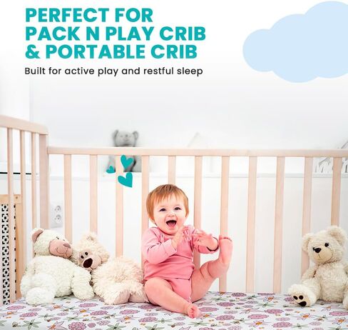 Breathable Crib Mattress, Washable High Rebound Foam for Baby Cribs, Fits Standard Toddler Beds, Full Size (51.8" L x 27.5" W x 3" H), Flower Design in Saudi Arabia