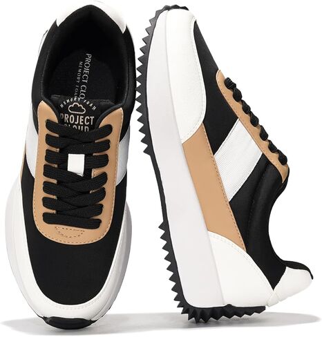 Project Cloud Womens Sneakers - Memory Foam Insole and Lightweight Spring Shoes - Non-Slip Lace Up Trendy Shoes - Fashion Sneakers for Women 2025 in Kuwait