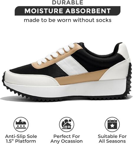 Project Cloud Womens Sneakers - Memory Foam Insole and Lightweight Spring Shoes - Non-Slip Lace Up Trendy Shoes - Fashion Sneakers for Women 2025 in Kuwait