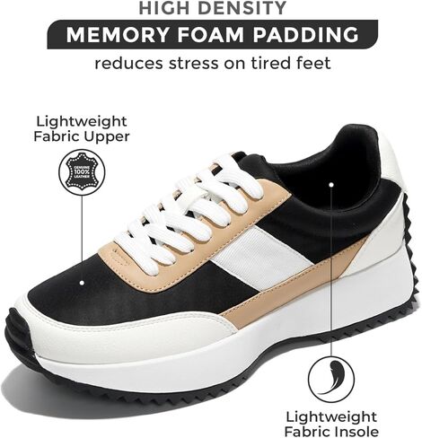 Project Cloud Womens Sneakers - Memory Foam Insole and Lightweight Spring Shoes - Non-Slip Lace Up Trendy Shoes - Fashion Sneakers for Women 2025 in Kuwait