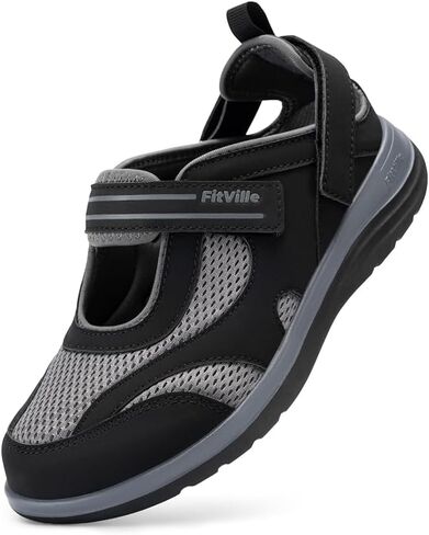 FitVille Diabetic Shoes for Women Extra Wide Width Diabetic Womens Sandals, Walking Shoes with Adjustable Closures Arch Support, Orthopedic Sandals for Flat Feet Heel Pain Relief,Plantar Fasciitis in Saudi Arabia