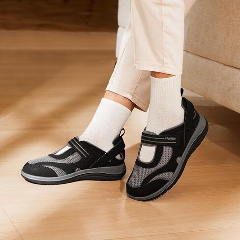 FitVille Diabetic Shoes for Women Extra Wide Width Diabetic Womens Sandals, Walking Shoes with Adjustable Closures Arch Support, Orthopedic Sandals for Flat Feet Heel Pain Relief,Plantar Fasciitis in Saudi Arabia