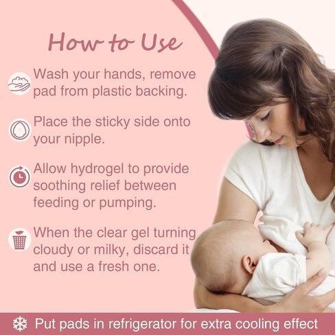 OK TAPE Hydrogel Nursing Pads, 10 Pcs, Cooling Pain Relief for Sore Nipples, Postpartum Gel Pads, Safe for Breastfeeding in Saudi Arabia