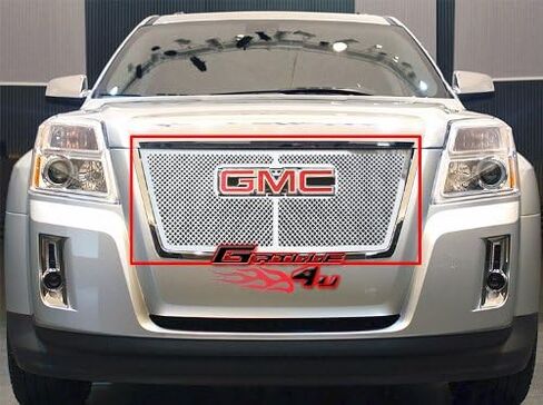 APS Compatible with GMC Terrain 2010-2015 with Logo Show Main Upper Stainless Steel Silver Laser Cut Front Grill Grille Insert G46743S in Saudi Arabia