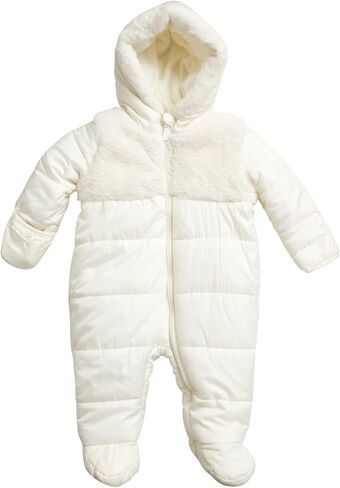 Baby Girls' Pram Jumpsuit - Quilted Polar Fleece Lined Snowsuit Coveralls (0-9M) in Saudi Arabia