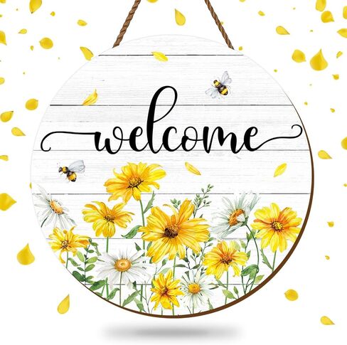 Summer Flower Welcome Door Sign Tulip Wooden Hanging Sign Floral Butterfly Door Hanger Sign for Spring Summer Holiday Indoor Outdoor Farmhouse Home Porch Window Decor in Saudi Arabia