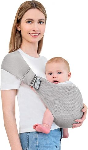 Baby Sling Carrier,Baby Carrier Newborn to Toddler,Toddler Carrier,Portable Lightweight & Spreadable Shoulder Straps (Dark Grey) in Saudi Arabia