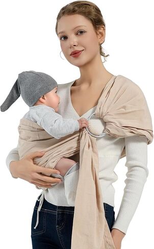 Baby Ring Sling Baby Carrier Newborn to Toddler, Ring Baby Carrier Sling, Toddler Carrier Toddler Sling, Baby Wraps Carriers, Baby Sling Carriers, Cream in Kuwait