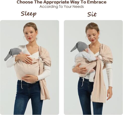Baby Ring Sling Baby Carrier Newborn to Toddler, Ring Baby Carrier Sling, Toddler Carrier Toddler Sling, Baby Wraps Carriers, Baby Sling Carriers, Cream in Kuwait