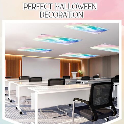 Hortsun 4 Pcs 4 x 2 Feet Christmas Fluorescent Light Covers for Ceiling Lights Classroom Office Magnetic Filters Diffusers for Reducing Harsh Glare Flicker Home Decorations (Santa) in Kuwait