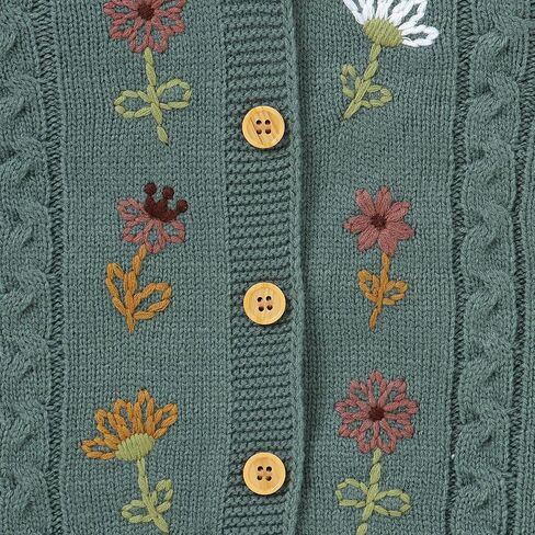 DovFanny Baby Sweater Cardigan Knit Toddler Long Sleeve Coat Embroidered Flower Cardigan for Baby Girl Boy in Saudi Arabia