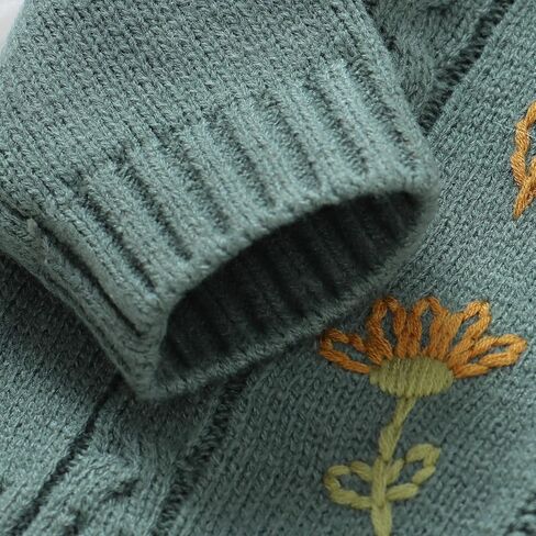 DovFanny Baby Sweater Cardigan Knit Toddler Long Sleeve Coat Embroidered Flower Cardigan for Baby Girl Boy in Saudi Arabia